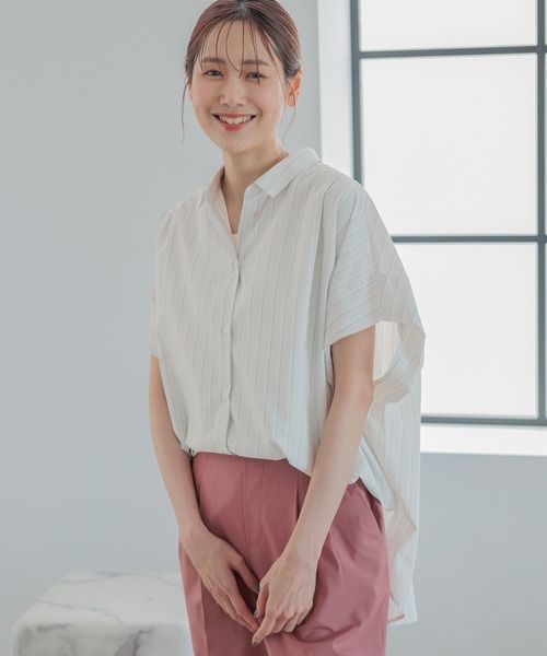 「GLOBAL WORK」 半袖シャツ FREE ベージュ レディース_画像3