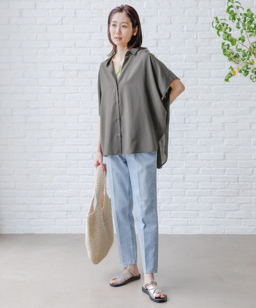 「GLOBAL WORK」 半袖シャツ FREE ベージュ レディース_画像5