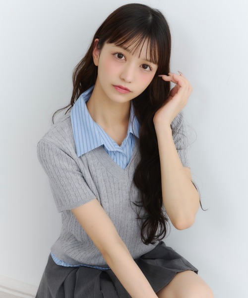 「TITTY&CO.」 半袖ニット FREE ベージュ レディース_画像7