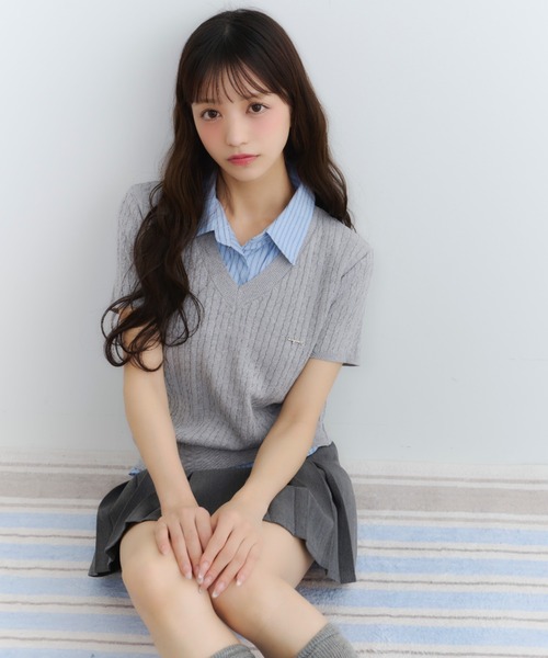 「TITTY&CO.」 半袖ニット FREE ベージュ レディース_画像9