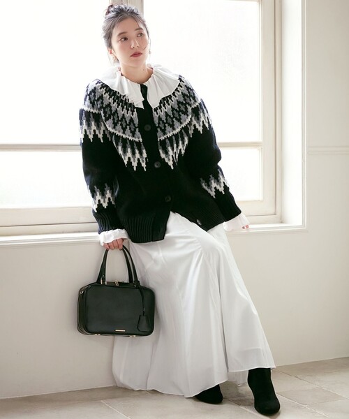 「23区」 ニットカーディガン 38 ブラック レディース_画像3