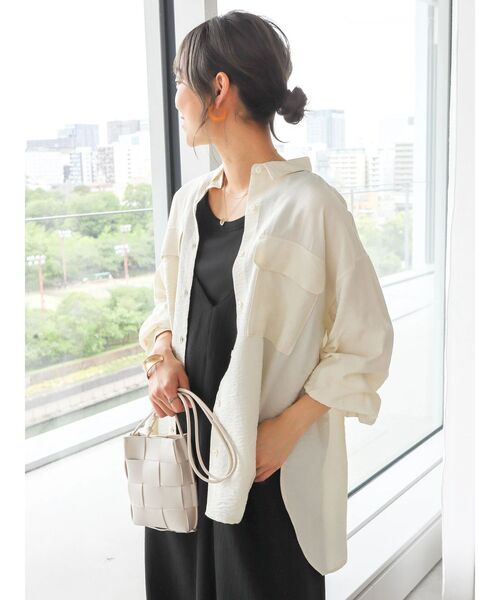 「AMERICAN HOLIC」 長袖シャツ L ホワイト レディース_画像2