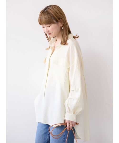 「AMERICAN HOLIC」 長袖シャツ L ホワイト レディース_画像4