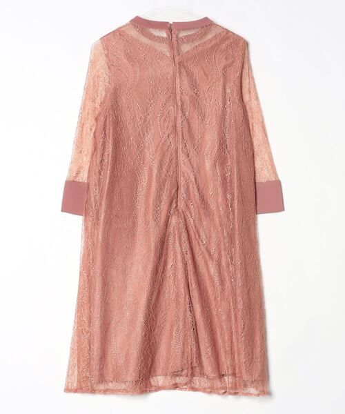 「AIMER」 レース7分袖ワンピース M ブラウン レディース_画像2