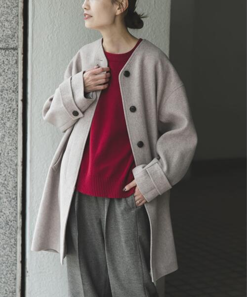 新品未使用！タグ付き　FORK&SPOONウールノーカラーコート FORK&SPOON（フォークアンドスプーン） コート アウター ウールノー