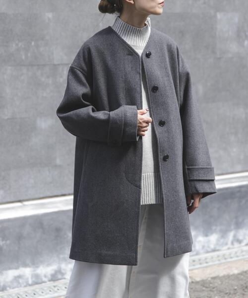 新品未使用！タグ付き　FORK&SPOONウールノーカラーコート FORK&SPOON（フォークアンドスプーン） コート アウター ウールノー