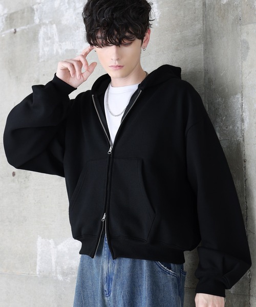 ASTRONOMY パーカー Buyer's Select/「短丈」袖タックダブルZIP