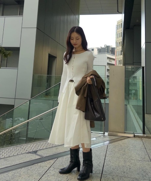 Mystrada リブカーディガン 特殊 マイストラーダ Mystrada 18AW カーディガン ニット リブ Vネック 長袖