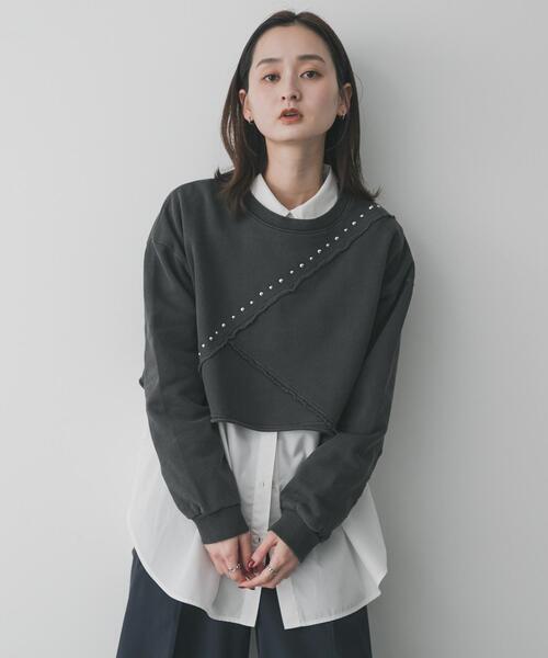 SENSE OF PLACE by URBAN RESEARCH トレーナー スウェット スタッズ 