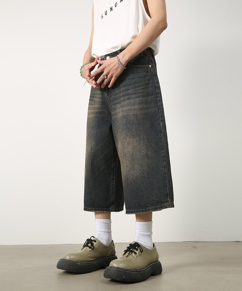 「Ressaca」 デニムハーフパンツ X-LARGE インディゴブルー メンズ_画像5