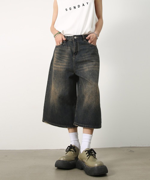 「Ressaca」 デニムハーフパンツ X-LARGE インディゴブルー メンズ_画像7