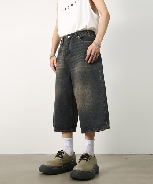 「Ressaca」 デニムハーフパンツ X-LARGE インディゴブルー メンズ_画像8