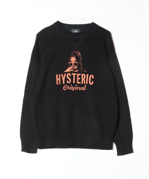 HYSTERIC GLAMOUR」 長袖ニット MEDIUM ブラック メンズ ニット 
