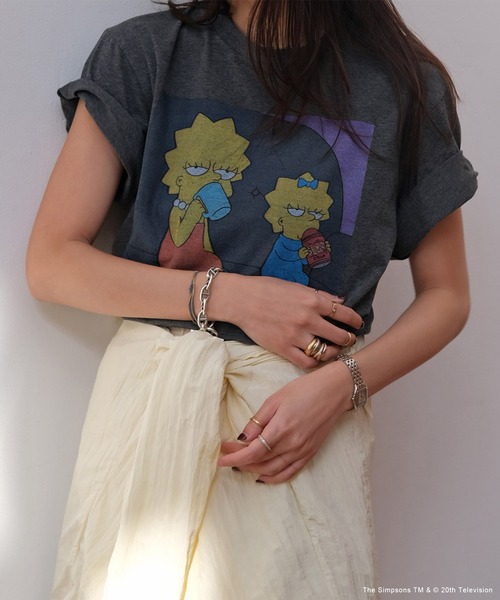 AKTE（アクテ） tシャツ 半袖 シンプソンズTシャツ レディース