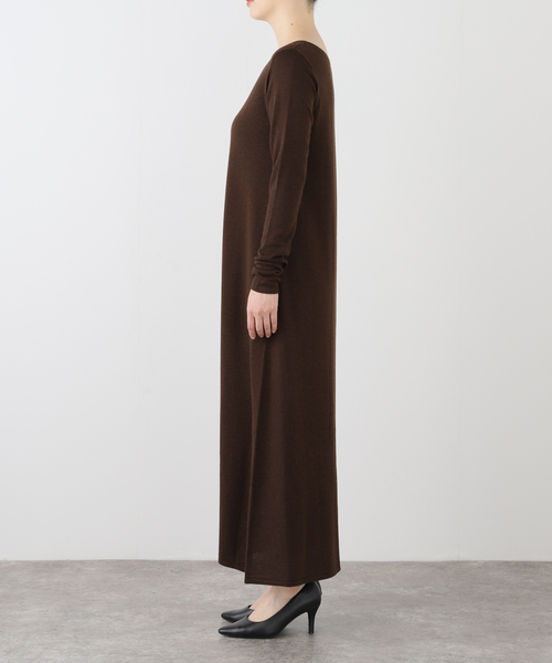 「Plage」 ニットワンピース 38 チャコールグレー レディースの画像
