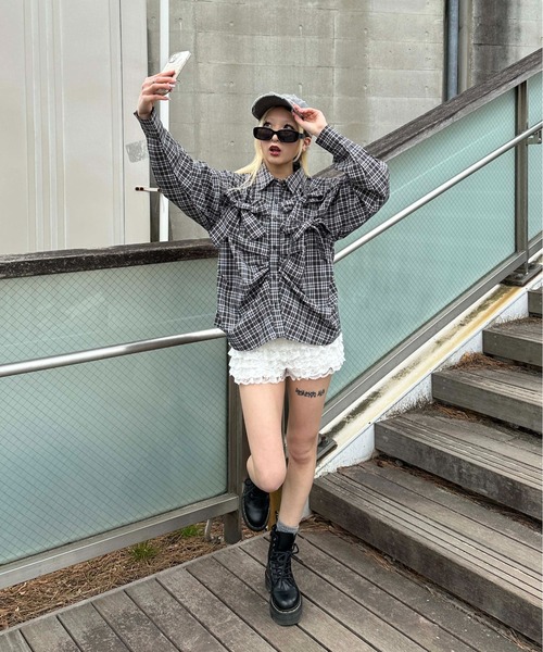 「sedacle girl」 長袖シャツ FREE ブラック レディース_画像2