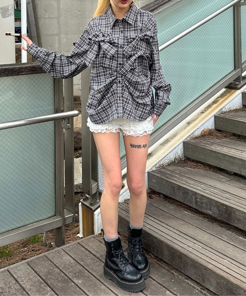 「sedacle girl」 長袖シャツ FREE ブラック レディース_画像7