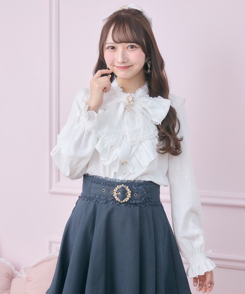 ROJITA（ロジータ） ブラウス シャツ レース袖長袖ボウタイブラウス 