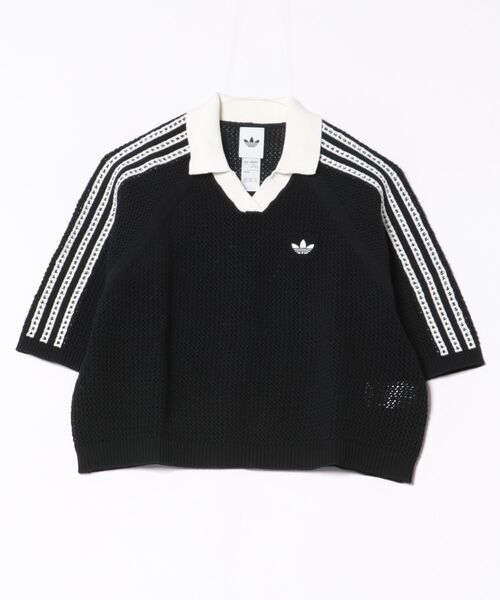 adidas（アディダス） adidas tシャツ W KNIT CROCHET SS POLO