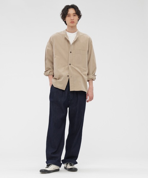 MHL. DRY COTTON LINEN 日本製 シャツ ジャケット M MHL.（エムエイチエル） シャツ WASHED DRY COTTON LINEN メンズ