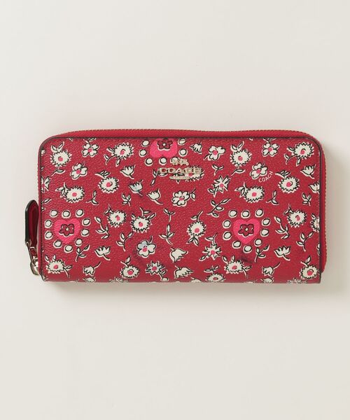 コーチレディース長財布・赤花柄 COACH（コーチ） 花柄財布 - レッド レディース : ZOZOTOWN Yahoo!店