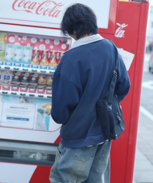 トレーナー スウェット HOOK -select- チェック襟切替 ヴィンテージ風