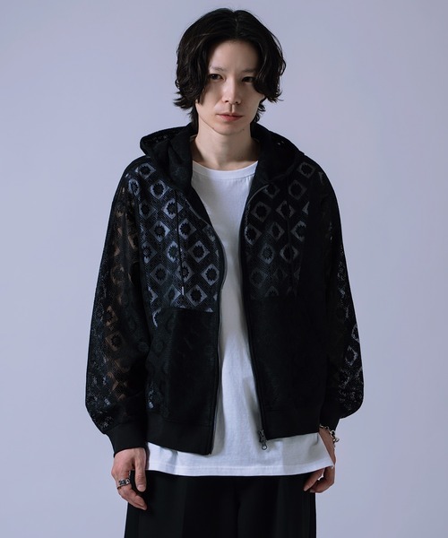 超希少　tricot COMME des GARÇONS ジップパーカー　レース improves（インプローブス） パーカー レースシアー シップパーカー