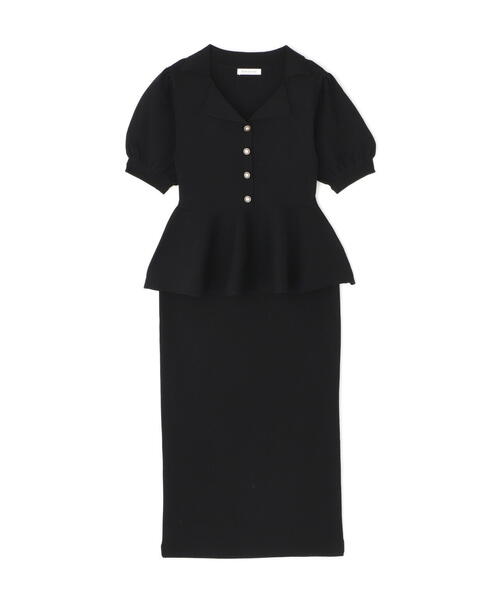 「NATURAL BEAUTY BASIC」 コンビワンピース MEDIUM グレー レディースの画像