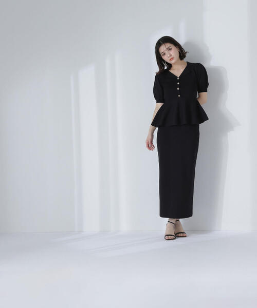 「NATURAL BEAUTY BASIC」 コンビワンピース MEDIUM グレー レディースの画像