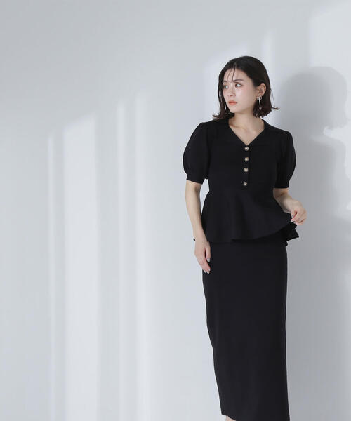 「NATURAL BEAUTY BASIC」 コンビワンピース MEDIUM グレー レディースの画像