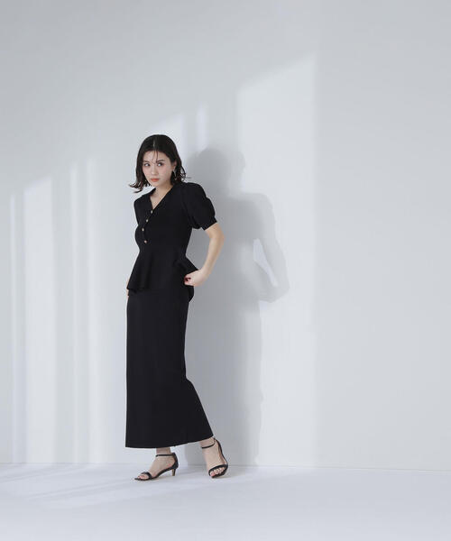 「NATURAL BEAUTY BASIC」 コンビワンピース MEDIUM グレー レディースの画像