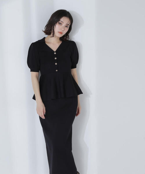 「NATURAL BEAUTY BASIC」 コンビワンピース MEDIUM グレー レディースの画像