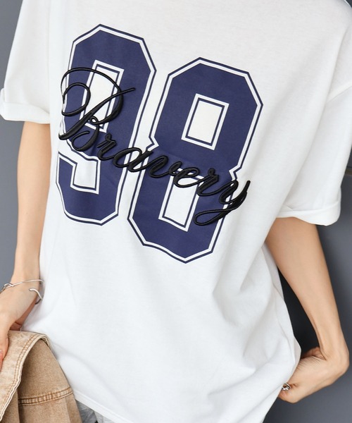SpRay（スプレイ） tシャツ 半袖 ストリート映えナンバリング刺繍BIG T