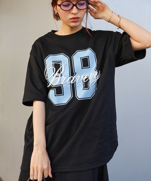 SpRay（スプレイ） tシャツ 半袖 ストリート映えナンバリング刺繍BIG T