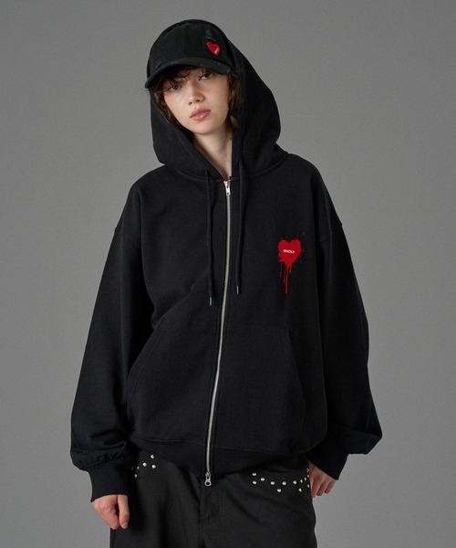 ONCILY（オンシェリー） ジップアップパーカー MEDIUM ブラック メンズ