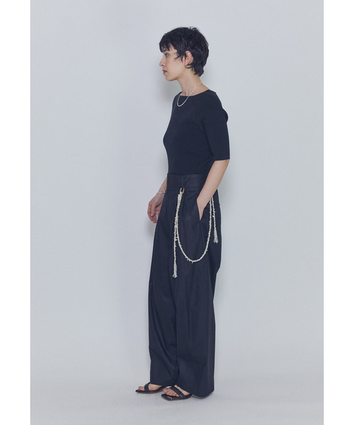 ワイドパンツ パンツ チンツシェルチェーンパンツ レディースの画像