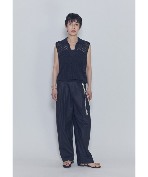 ワイドパンツ パンツ チンツシェルチェーンパンツ レディースの画像