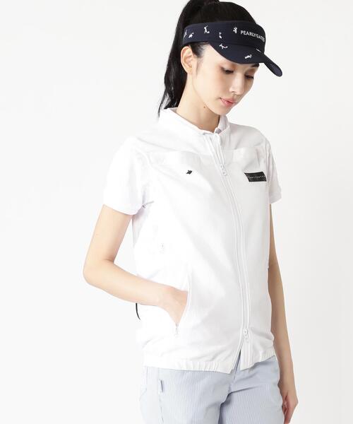 ベスト ジレ 「PEARLY GATES」ファン＆ペルチェ付きディンプルメッシュストレッチラミネート レディースの画像
