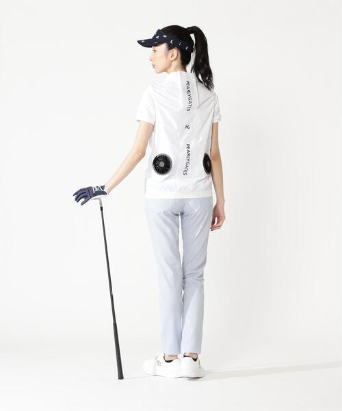 ベスト ジレ 「PEARLY GATES」ファン＆ペルチェ付きディンプルメッシュストレッチラミネート レディースの画像