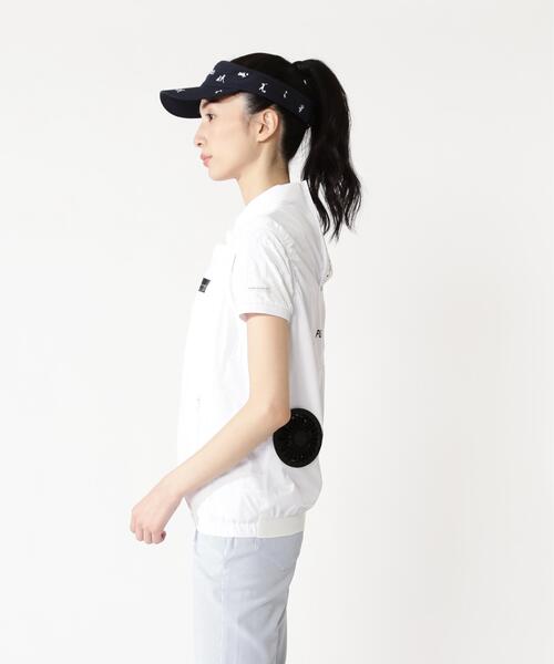 ベスト ジレ 「PEARLY GATES」ファン＆ペルチェ付きディンプルメッシュストレッチラミネート レディースの画像