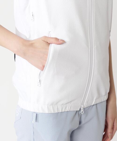 ベスト ジレ 「PEARLY GATES」ファン＆ペルチェ付きディンプルメッシュストレッチラミネート レディースの画像