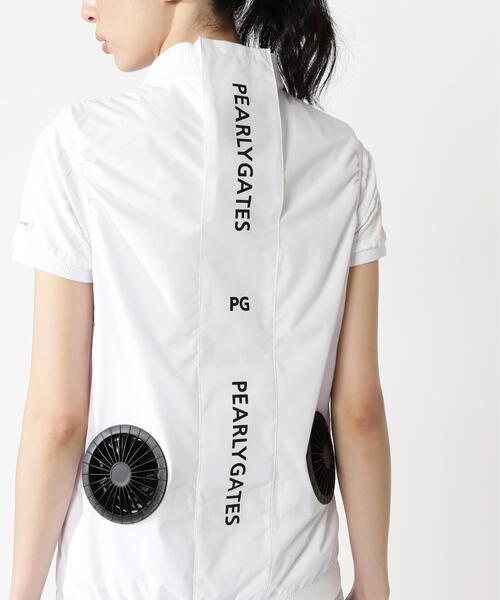 ベスト ジレ 「PEARLY GATES」ファン＆ペルチェ付きディンプルメッシュストレッチラミネート レディースの画像