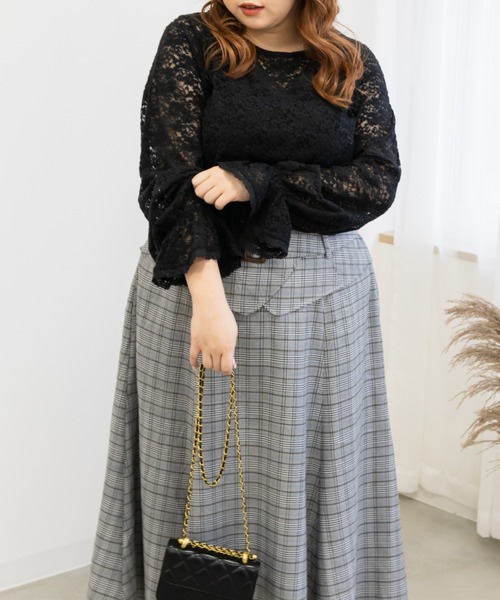 「CLETTE」 長袖カットソー 4L ブラック レディース_画像4