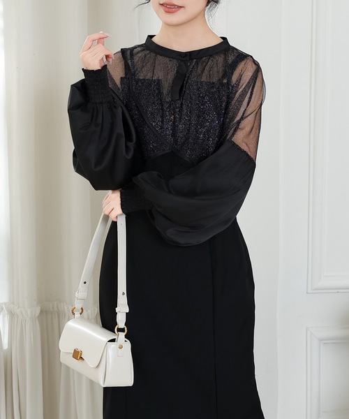 「Lace Ladies」 キャミソールワンピース S ブラック レディース_画像3