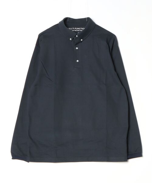 「SHIPS any」 長袖ポロシャツ MEDIUM ネイビー メンズ_画像2