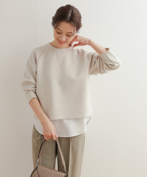 「URBAN RESEARCH DOORS」 長袖カットソー MEDIUM ベージュ レディース_画像6