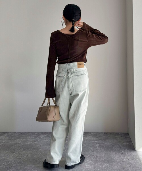 「fredy emue」 デニムパンツ 36 アイボリー レディース_画像6