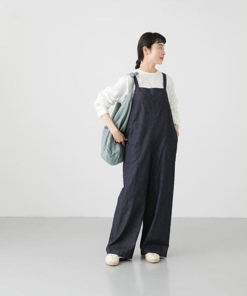 「かぐれ」 オールインワン FREE インディゴブルー レディース_画像3