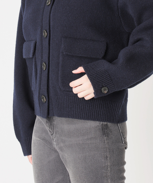 【新品】45R コットンニットジャケット カーディガン　セーター　グレー M JOURNAL STANDARD relume（ジャーナルスタンダード レリューム
