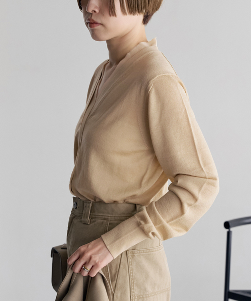 plage（プラージュ） カーディガン Chiffon Collar カーディガン